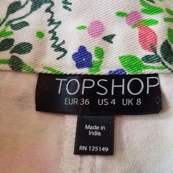 Topshop Floral Shorts Size 4 - Picture 6 of 8